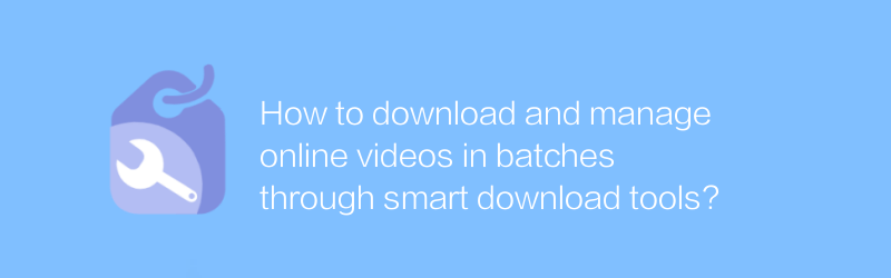 スマートダウンロードツールを使用してオンラインビデオを一括でダウンロードして管理するにはどうすればよいですか?