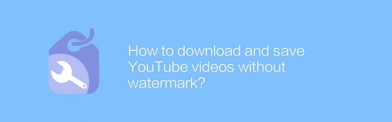 How to download and save YouTube videos without watermark?