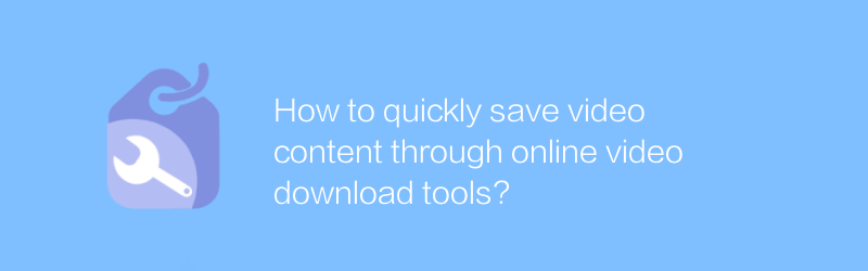 How to quickly save video content through online video download tools?