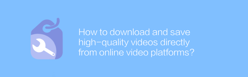 How to download and save high-quality videos directly from online video platforms?