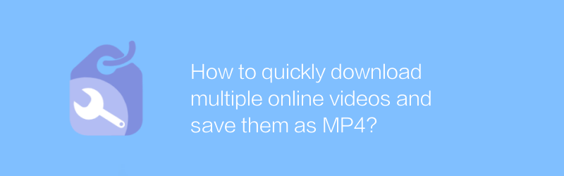 複数のオンラインビデオをすばやくダウンロードし、MP4 として保存するにはどうすればよいですか?